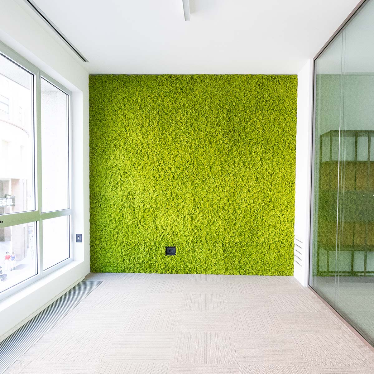 Parete in lichene artificiale verde lime